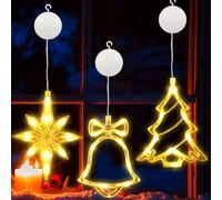 BrizLabs Luci Ramadan per Finestre, 3 Pezzi Luce Ramadan Lucine LED per Decorazioni per Finestre Stella Polare Campanelli Albero Eid Mubarak per Festive Feste Matrimoni Festival Casa, Bianco Caldo