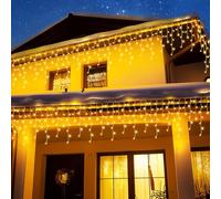 BrizLabs Natale Tenda Luminosa Esterno, 1000 LED Cascata Luci Natalizie Luci Stringa Interno 8 Modalità Impermeabile Catena Lucine Decorazioni per Finestra Casa Matrimonio Feste Giardino, Bianco Caldo