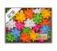 BRIZZOLARI - 00221499 - Stelle di nastro similpaper - 15 mm x diam. 6,5 cm - colori assortiti primavera - Brizzolari - conf. 100 pezzi - 99260 - Conf. da 1 Pz. - 00221499