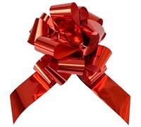 Brizzolari Nastri Fiocchi Rapidi Metallizzati, 50 Pezzi, 31 mm, Decorazioni Addobbi Natale, Colore: Rosso
