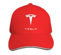 Bro-Custom Simple Tesla Motors Sandwich Flex Fit Hat Baseball Cap Black