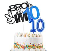 Bro I'm 10 Cake Topper & Happy Birthday Numero 10 Candela per Ragazzi 10 Compleanno Cake Forniture Grande Fratello 10° Compleanno Decorazioni per feste