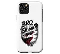 Bro What The Sigma Funny Wolf Sigma Lone Meme Dicendo Citazione Custodia per iPhone 11 Pro