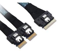 Broadcom 05-60004-00 cavo Serial Attached SCSI [SAS] 1 m (Broadcom - SAS internal cable - 1x8 Slim SAS [SFF-8654] [M] to 2x4 Slim SAS [SFF-8654] - 1 m) - Nouvo