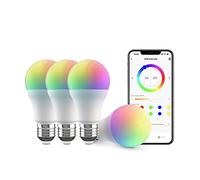 Broadlink FastCon Smart Bulb LB4E27 Confezione da 4, Cambio Colore con Sincronizzazione Musicale, A60/E27/9W/800LM, Funziona con Alexa e Google Home, Hub GW4C necessario