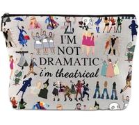 Broadway - Beauty case musicale "I'm Not Dramatic I'm Theatrical" | Pratica borsa per trucchi con cerniera per viaggi, vita quotidiana e come regalo per gli amanti della musica e gli