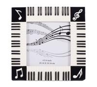 Broadway Gift Piano Keyboard Musical Notes Treble Clef Decorative 4x4 Picture Frame
