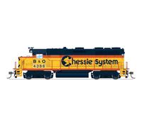 Broadway Limited 8886 EMD GP35, CSX 4386, sistema Chessie con patch CSX, Paragon
