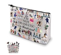 Broadway Musical Theatre Gifts - Borsa per il trucco, impermeabile, spessa, con scritta in lingua inglese "I'm Not Dramatic I'm Theatrical", Grigio, Tasca