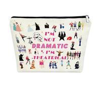 Broadway Musical Theatre Makeup Bag, I'm Not Dramatic I'm Theatrical, borsa cosmetica per amanti della musica, grande capacità, per donne e ragazze, viaggi, vacanze, regali Hamilton per gli amanti