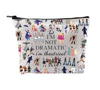 Broadway Musical Theatre Makeup Bag - ShiningUU 'I'm Not Dramatic, I'm Theatrical' Zipper Makeup Bag | Regalo teatro musicale | Astuccio cosmetico impermeabile per gli appassionati di teatro