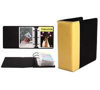 Broadway Play Program and Theater Playbill Raccoglitore con 30 fogli di protezione personalizzati, in pelle PU, adatto per Playbills dalla metà degli anni '80 al moderno (giallo/nero goffrato)