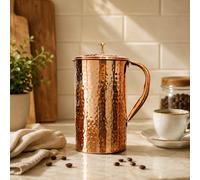 Brocca Art Deco In Rame Battuto Finitura Rame 1500 ML Caffè Tè Acqua
