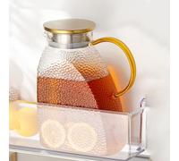 Brocca/caraffa in vetro con coperchio in acciaio inox, antigoccia, 1,8 L