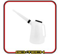 BROCCA CARAFFA OLIO BENZINA GRADUATA 5 L TRAVASATORE COPERCHIO BECCO FLESSIBILE
