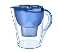 Brocca con filtro for l'acqua da 3,5 l, sistema di purificazione dell'acqua in PP, a carbone attivo a 4 stadi, display dei dati, durata sei mesi, senza BPA(Blue 1 pot 1 core)