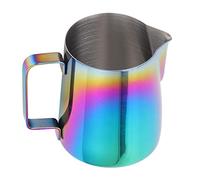 Brocca da caffè da 350 ml per l’arte del latte, brocca per montare il latte con scala, tazza colorata in acciaio inox per la preparazione dell’arte del caffè con manico ergonomico