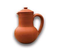 Brocca d'acqua in argilla Decor fatta a mano in terracotta argilla classica brocca d'acqua 2 litri (brocca con coperchio)