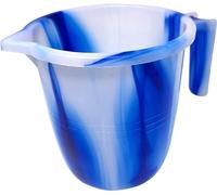 Brocca d'acqua in plastica blu da 1,5 litri con manico, beccuccio, perfetta per uso generale in cucina e in bagno HTUK