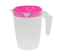 Brocca di plastica con coperchio, brocca for succhi, bottiglia d'acqua, contenitore for bevande, caraffa for bevande for ufficio, brocca for acqua fredda, brocca di plastica for ghiaccio(Red)