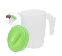 Brocca di plastica con coperchio, brocca for succhi, bottiglia d'acqua, contenitore for bevande, caraffa for bevande for ufficio, brocca for acqua fredda, brocca di plastica for ghiaccio(Green)