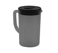 Brocca di plastica di grande capacità con coperchio, caraffa fredda di latte e succo da 2,7 l e brocca per tè freddo, brocca d'acqua di moda semplice per la casa (Nero)