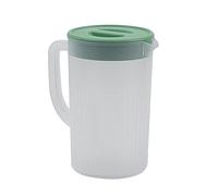 Brocca di plastica di grande capacità con coperchio, caraffa fredda di latte e succo da 2,7 l e brocca per tè freddo, brocca d'acqua di moda semplice per la casa (Verde Matcha)