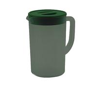 Brocca di plastica di grande capacità con coperchio, caraffa fredda di latte e succo da 2,7 l e brocca per tè freddo, brocca d'acqua di moda semplice per la casa (Verde scuro)