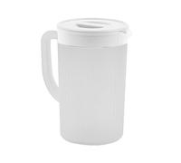 Brocca di plastica di grande capacità con coperchio, caraffa fredda di latte e succo da 2,7 l e brocca per tè freddo, brocca d'acqua di moda semplice per la casa (Bianco)