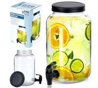 Brocca di vetro dispenser per bevande, con rubinetto in vetro, 3 l