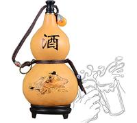 Brocca di Zucca Naturale, Bottiglia di Sake Anti-infiltrazione in Cera D'api con Tappo in Gomma, Fiaschetta Facile da Pulire per Il Campeggio, Acqua E Vino Portatili All'aperto, 150ml
