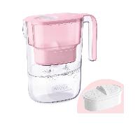 Brocca filtrante per frigorifero Waterdrop Elfin con 1 cartuccia filtrante da 90 giorni, riduce fluoro, cloro e altro, 2,5 l, certificata NSF, senza BPA, rosa (filtro di ricambio: WD-PF-01A Plus) [Qua