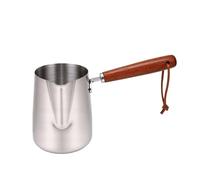 Brocca for schiuma di latte Tazza for montalatte in acciaio inossidabile 304 con beccuccio for manico in legno for burro fuso for olio riscaldante for caffè artistico(350ml)