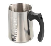 Brocca for schiumare il latte in acciaio inossidabile 304, tazza for schiumare il latte con manico termoisolante, brocca for schiumare il latte espresso, misurino(550ml)