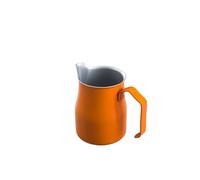 Brocca for schiumare il latte in acciaio inossidabile - Bollitore for caffè espresso con schiuma di latte fumante, perfetta for la Latte Art(350ml,Orange)