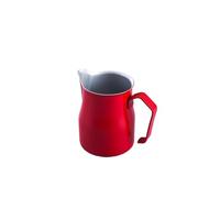Brocca for schiumare il latte in acciaio inossidabile - Bollitore for caffè espresso con schiuma di latte fumante, perfetta for la Latte Art(350ml,Red)
