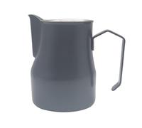 Brocca for schiumare il latte in acciaio inossidabile da 2 pezzi versare sopra bollitore for caffè Tazza per Latte con Coperchio(Black,750ml)