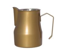 Brocca for schiumare il latte in acciaio inossidabile da 2 pezzi versare sopra bollitore for caffè Tazza per Latte con Coperchio(Gold,750ml)
