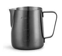 Brocca for schiumare il latte in acciaio inossidabile, pentola for a doppia scala, bricco for, brocca for caffè espresso for uso in caffetteria con Latte Art(Svart,300ml)