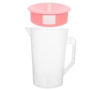 Brocca Graduata in Plastica da 2l con Coperchio Rosa | Misurazione Precisa, Mantiene i Liquidi Freschi, per Acqua e Succo, Tavola e Incontri Formali