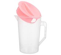 Brocca Graduata in Plastica Rosa da 2l con Coperchio per Bevande | Trasparente, Previene Fuoriuscite e Mantiene i Liquidi Freschi, per Tavola Familiare e Incontri Informali