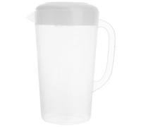 Brocca Grande con Coperchio in Plastica Bianca, Leggera | Acqua e Caffè, Uso Domestico e Picnic, Adatta a Frigo, Contatto Alimentare Sicuro