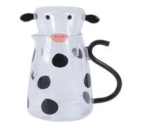 Brocca in vetro a forma di mucca con tazza integrata per bevande fredde che servono contenitori per bevande caraffa per latte in borosilicato alto Caraffa per acqua resistente al calore e al freddo
