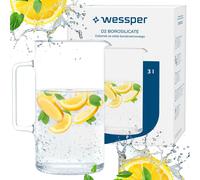 Caraffa in vetro 3L borosilicato - brocca in vetro resistente al calore per a...