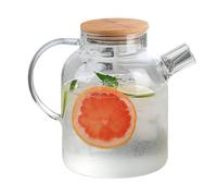 Brocca in Vetro, Brocca Per Acqua da 1800 Ml con Coperchio Caraffa Per Acqua in Vetro Resistente al Calore Caraffa in Vetro Borosilicato Resistente al Calore Per Succo