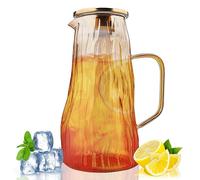 Brocca in Vetro con Coperchio e Beccuccio 1.8 Litro, Caraffa per Tè Freddo, Succhi di Frutta - Bottiglia con Beccuccio