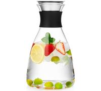 Brocca in vetro con coperchio e beccuccio, brocca per acqua calda e fredda, brocca grande per caffè, succhi di frutta, tè freddo fatto in casa, 1800 ml
