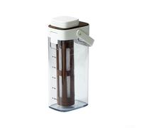 Brocca in vetro per caffè freddo da 1000 ml, con filtro a rete fine e guarnizione ermetica per bevande fatte in casa (bianco)