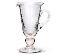 Brocca in Vetro Soffiato con Manico Stelo in Foglia Oro Stile Torciglione cod.BB01130AU cm 16x25,5h diam.14 by Varotto & Co.