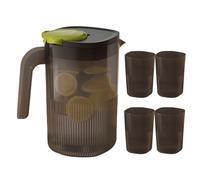 Brocca per acqua, brocca per gocce, brocche per bevande con 4 tazze, bottiglia d'acqua trasparente ermetica per frigorifero, brocca per bevande, bottiglia di latte, contenitore di succo di limone